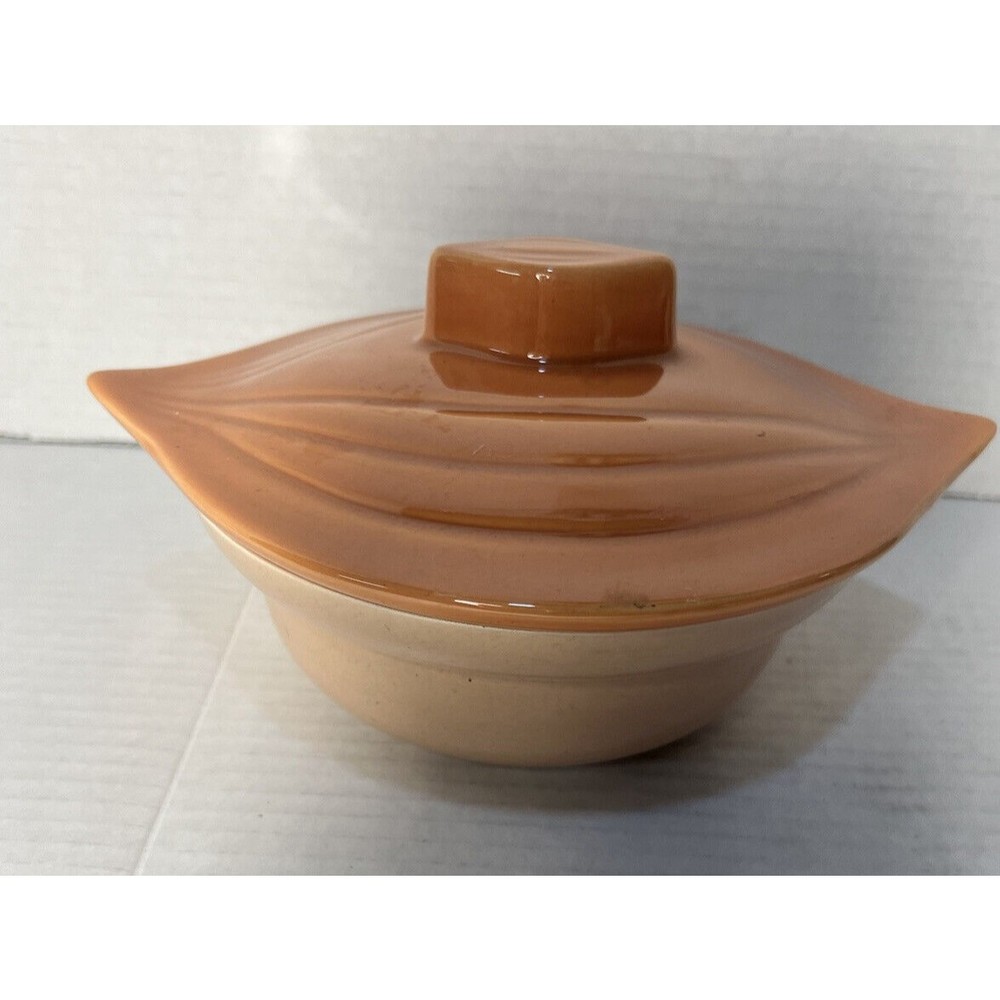 Vintage California Pottery USA Lazy Susan Bowl with Lid Only Peach Replacement